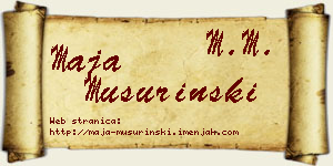 Maja Mušurinski vizit kartica
